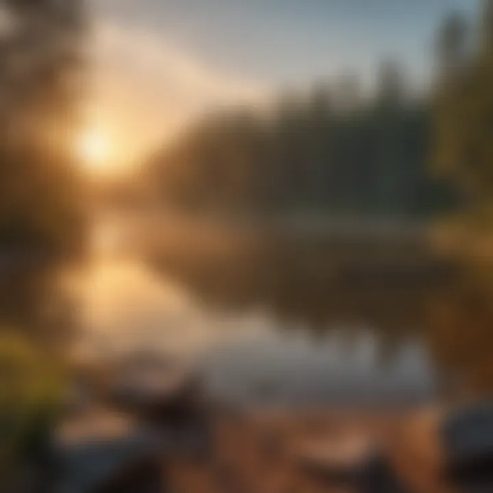 A picturesque sunset illuminating the landscape of Coldbrook Campground