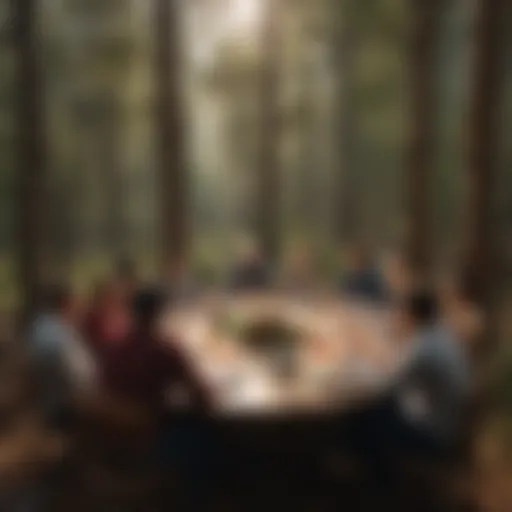 Conceptual illustration of diverse voices at a round table discussion in Lemmon Valley