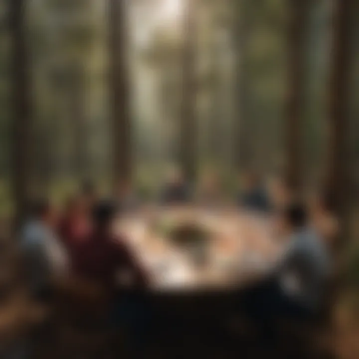 Conceptual illustration of diverse voices at a round table discussion in Lemmon Valley