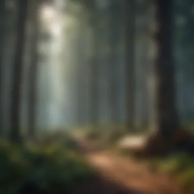 Futuristic Sustainable Forestry Futuristic concept of sustainable forestry integrated with carbon capture systems.