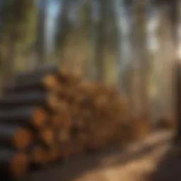 Natural Wood Logs in Colorado Forest