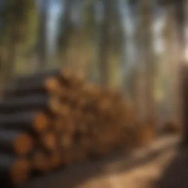 Natural Wood Logs in Colorado Forest