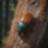 Colorful Beetle on Tree Bark