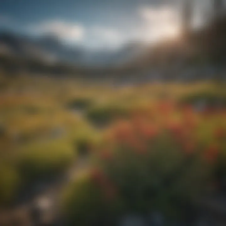 Colorful Flora Blooming in Meadow of Mammoth Lakes