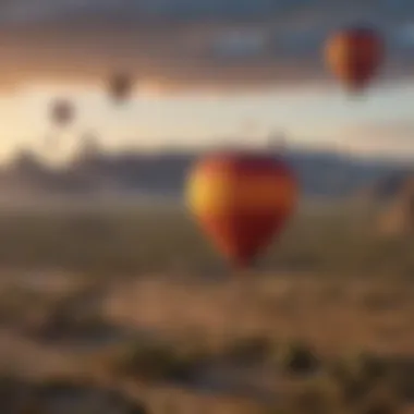 Colorful Hot Air Balloons Floating over Sonoran Desert