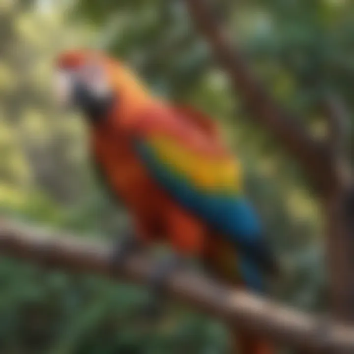 Colorful Macaw Parrot in Secoya National Park