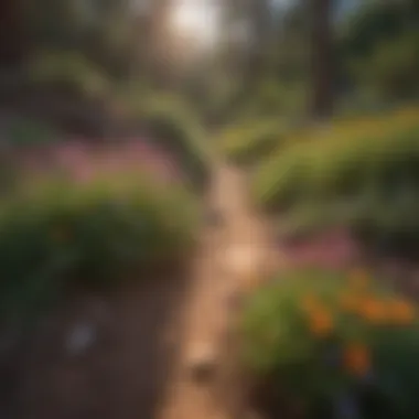 Vibrant wildflowers blooming along the hiking path