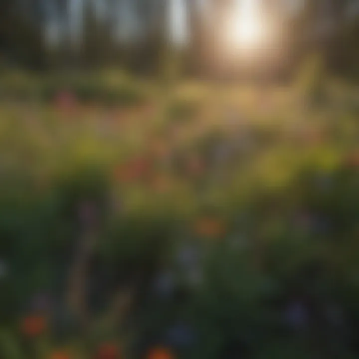 Colorful array of wildflowers blooming in the meadows of Grand Marais Campground