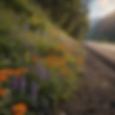 Colorful Wildflowers Blooming by the Roadside