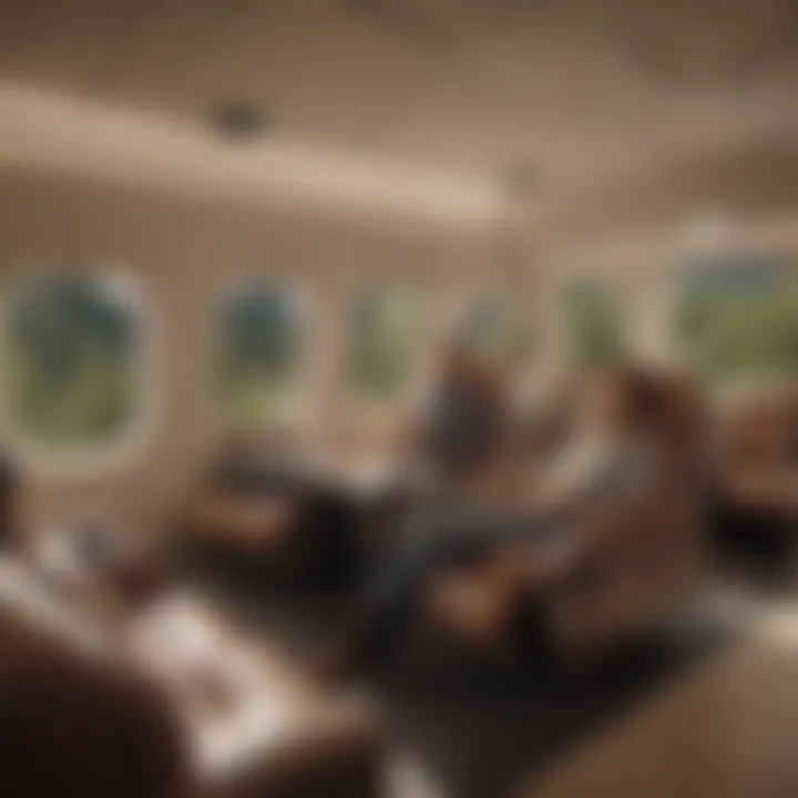 Relaxation and Rejuvenation in the Skies Passengers Enjoying Comfortable Seating on Boutique Air Flight