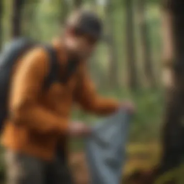 Effective Clothing Inspection Techniques Hiker inspecting clothing for ticks