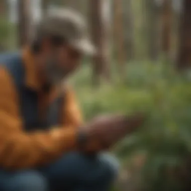 Examining Colorado Flora Characteristics An expert examining the characteristics of a Colorado plant