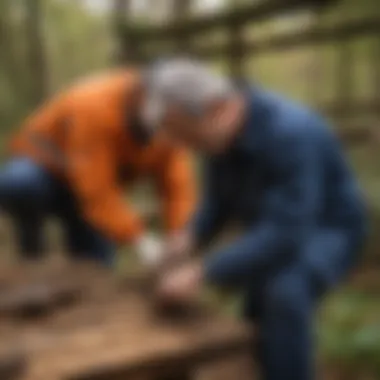 Expert treating dry rot in wood structure Professional treating dry rot in wood