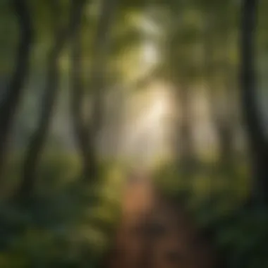 Variety of trees in a flourishing ecosystem highlighting biodiversity benefits