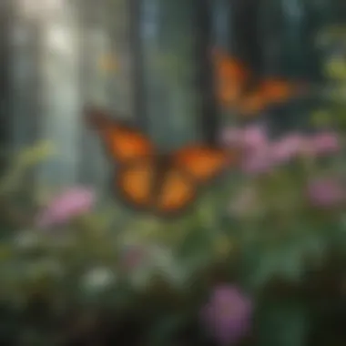 Butterflies gracefully fluttering among nectar-rich blooms