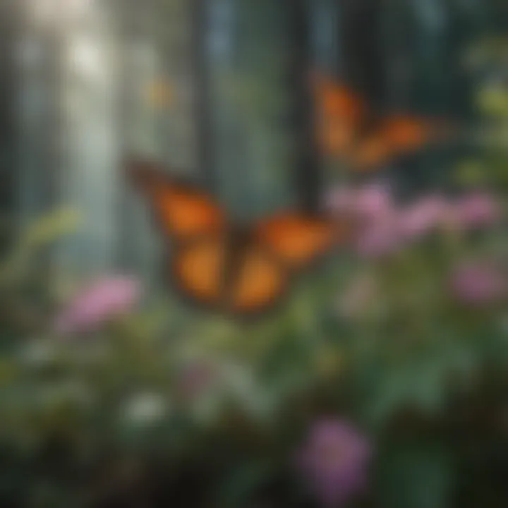 Butterflies gracefully fluttering among nectar-rich blooms