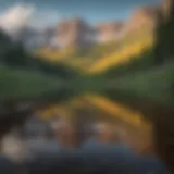 Scenic view of Maroon Bells reflecting in a serene lake