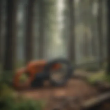 Single buck saw displayed alongside modern forestry tools