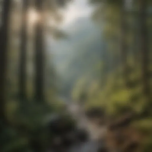 Majestic view of Smoky Mountains forest with healthy trees