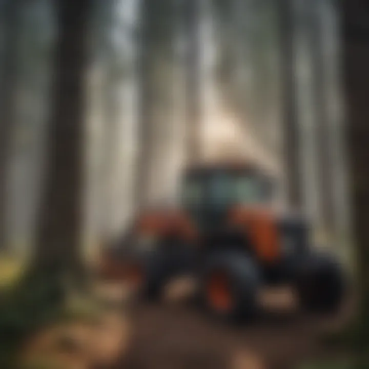 Operator using advanced tree pulling equipment