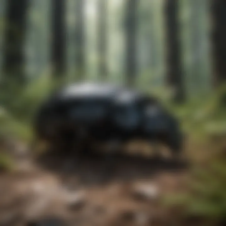 Illustration depicting the ecological interactions of black beetles in forests