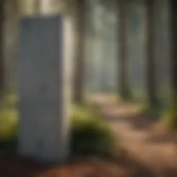 Concrete post barrier in dense forest
