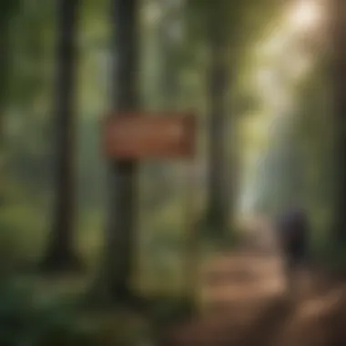 Guiding the Path: Conservation Signage Amidst Nature Conservation Signage Among Trees