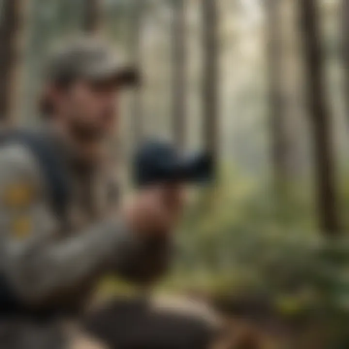 Conservationist studying endangered species in natural habitat