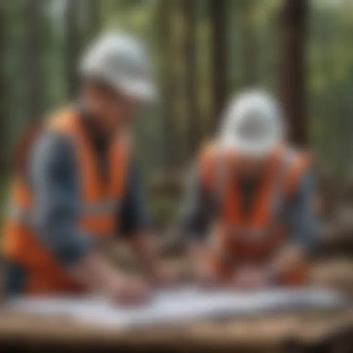 Construction Workers Collaborating on Project Plans