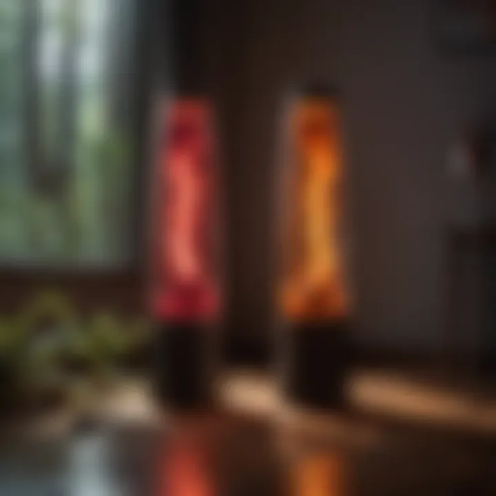 Modern Floor Size Lava Lamp in Contemporary Setting