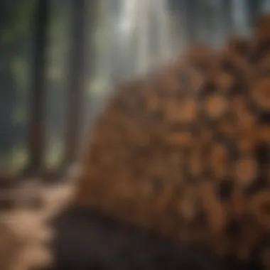 Properly stacked firewood for optimal airflow