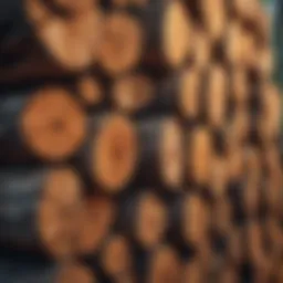 Stack of seasoned firewood ready for use