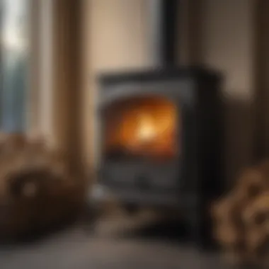 Cozy Wood-Burning Stove Ambiance Wood-burning stove with crackling fire