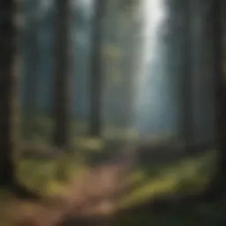 Majestic forest landscape during tree clearing