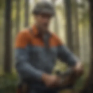 Arborist Assessing Project Professional arborist assessing tree clearing project