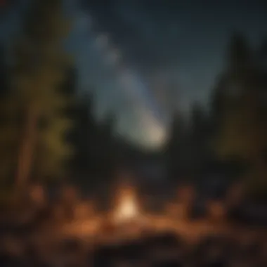 Campfire under starry sky at Cottonwood Campground