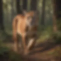 Illustration of Cougar in Natural Habitat