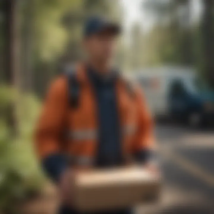 Convicted felon delivering packages as a courier