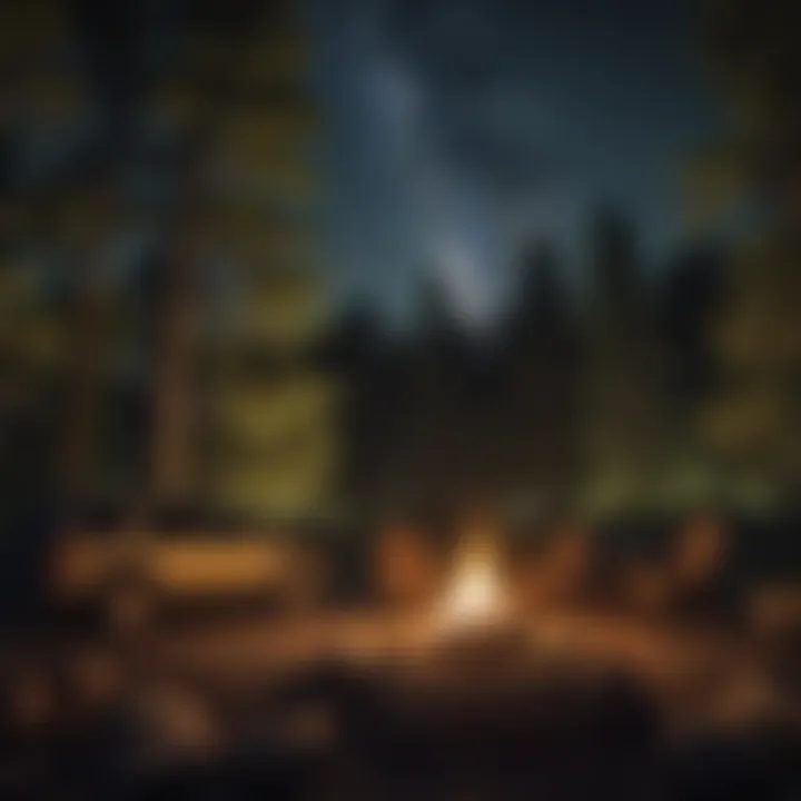 Cozy campfire setup under starlit sky in June Lake RV park
