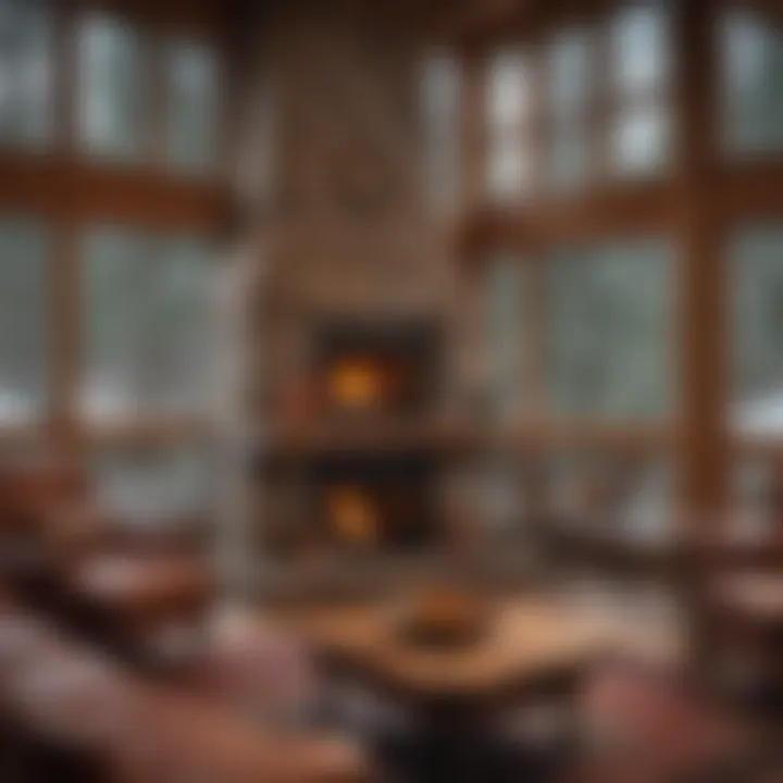 Cozy fireplace in the lodge at Apache Ski Resort