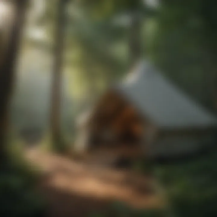 Nature's Retreat Cozy tent nestled amidst lush greenery in a Virginia wilderness campground