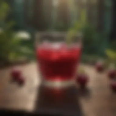 Freshly squeezed cranberry juice