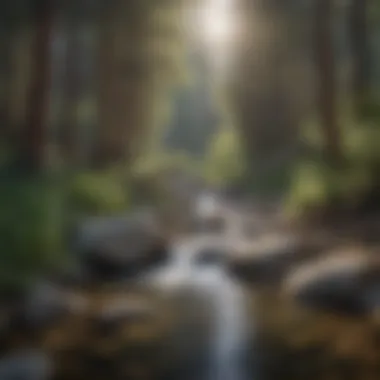 Creek flowing through the serene forest at Serrano Campground
