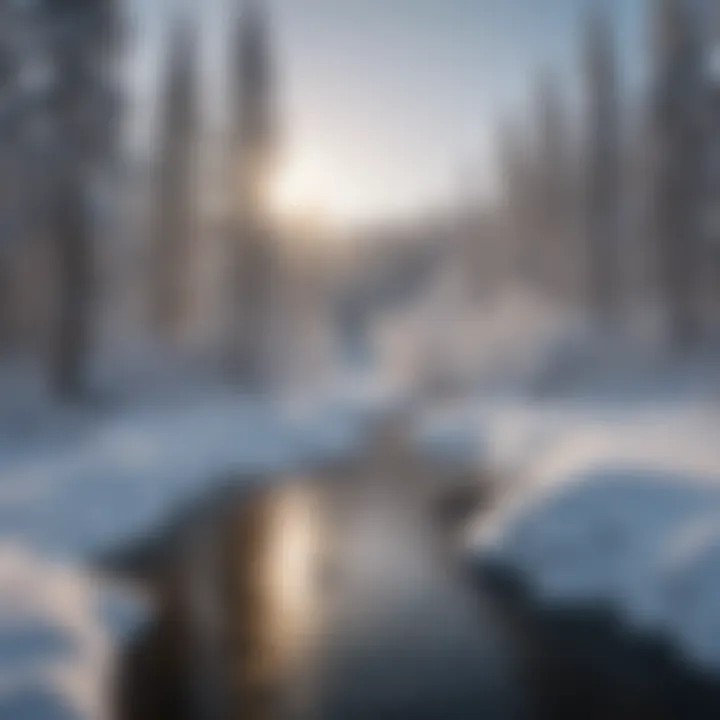 A serene winter landscape in Lutsen