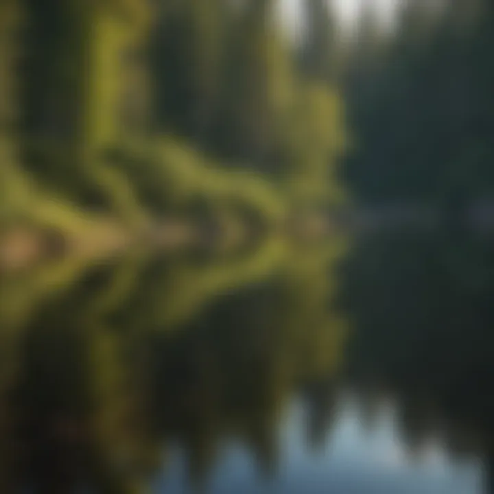 Tranquil Reflections on the Lake Crystal-clear lake reflecting the surrounding nature