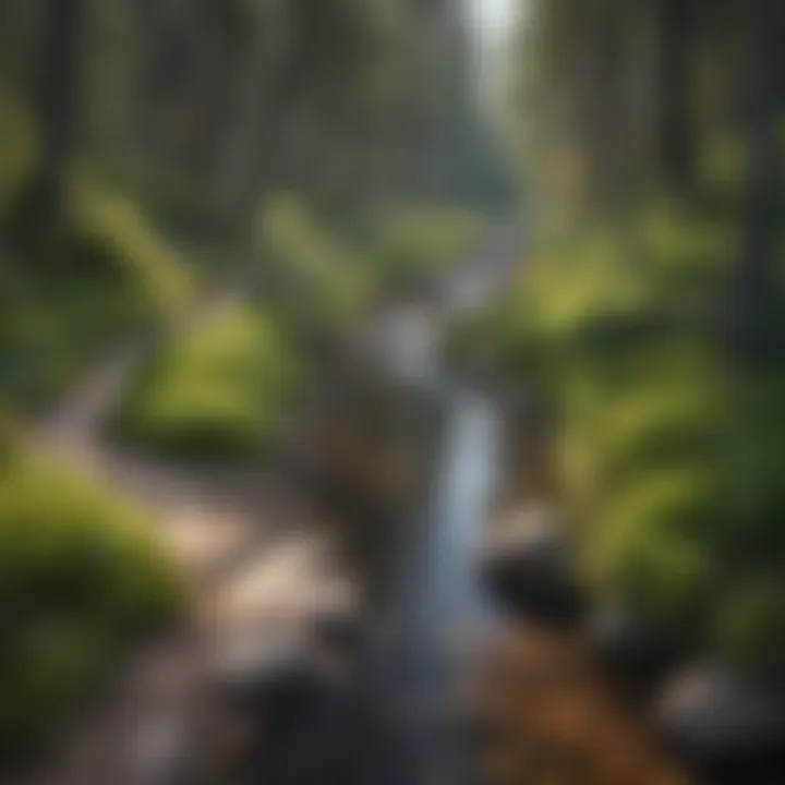 Crystal clear stream flowing along Black Hills hiking path