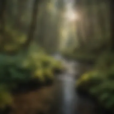 Tranquil Flow: Stream in Oregon Forest Crystal-clear stream flowing through Oregon forest