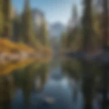 Crystal Clear Waters of Yosemite's Serene Lake Crystal clear waters of Yosemite's serene lake