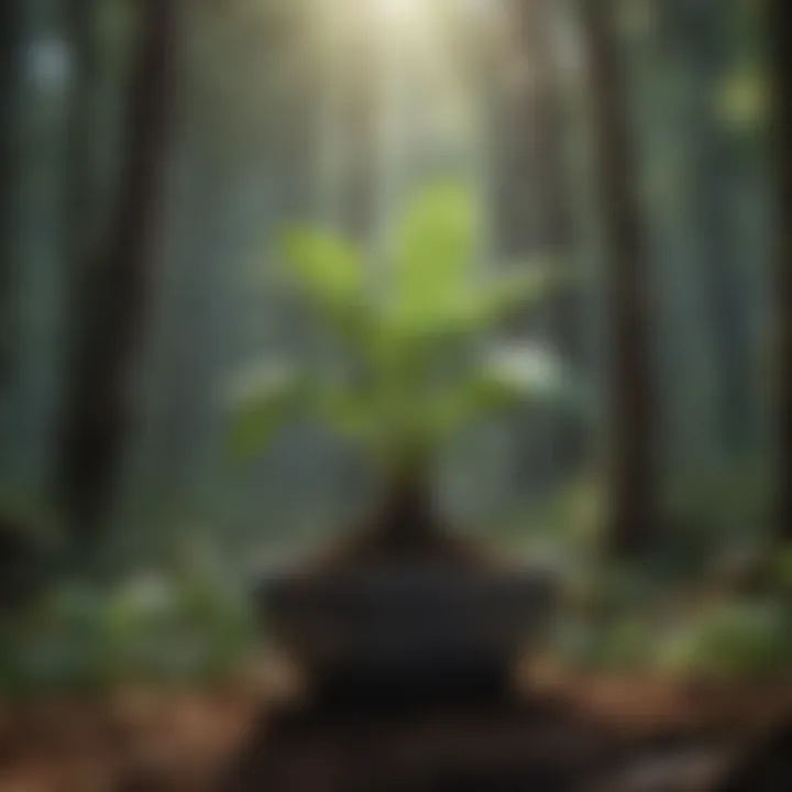 Cultivating Mandragora Plant in Mystical Setting