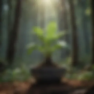 Cultivating Mandragora Plant in Mystical Setting Cultivating Mandragora Plant in Mystical Setting